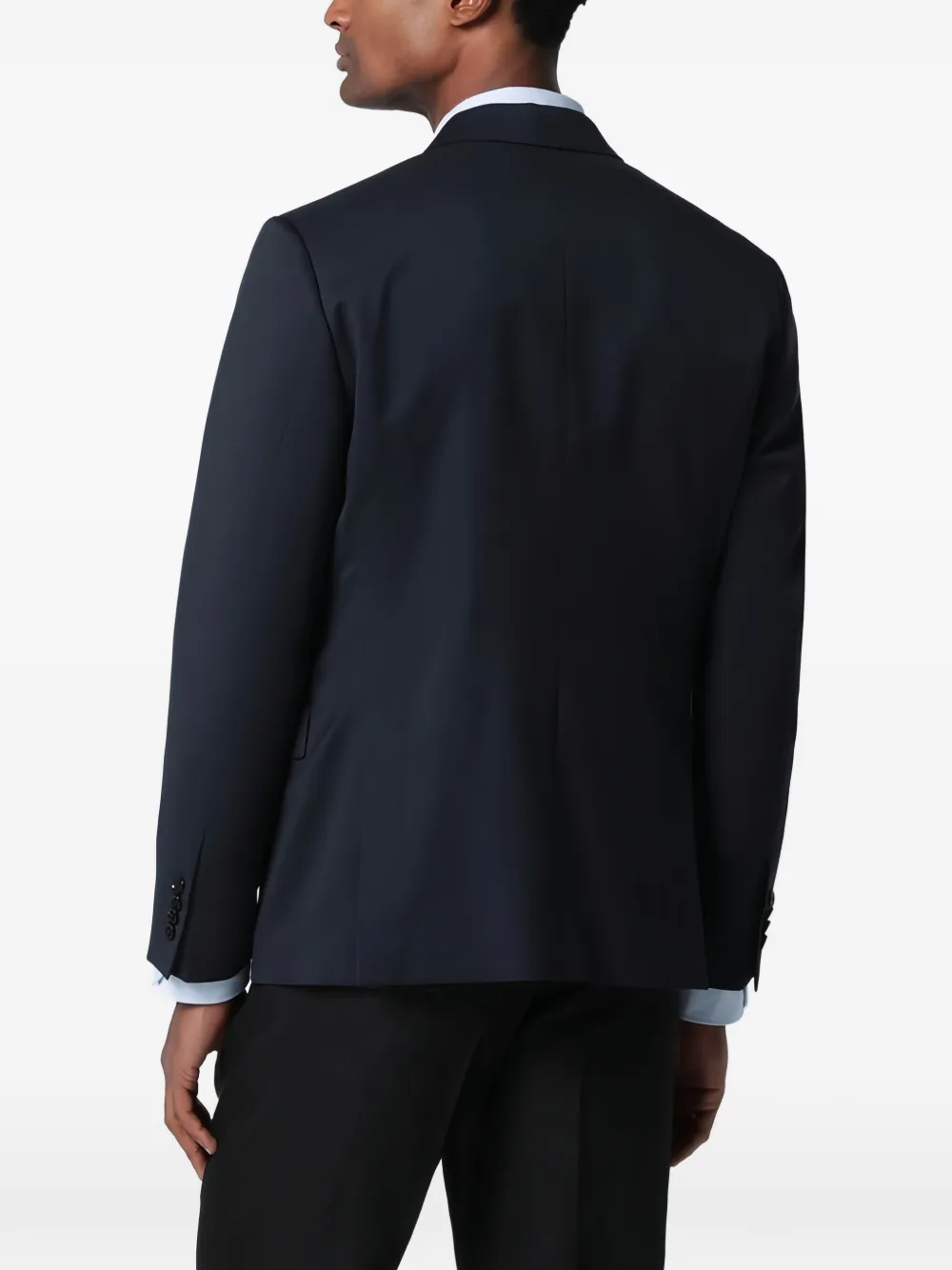  Lardini Wool Double-breasted Jacket - Blue 