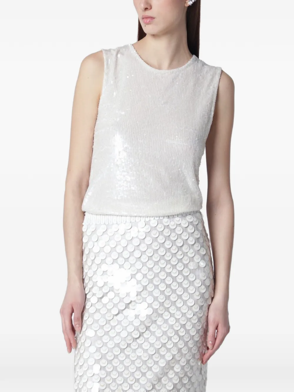 P.A.R.O.S.H. sequin-embellished top - Bianco