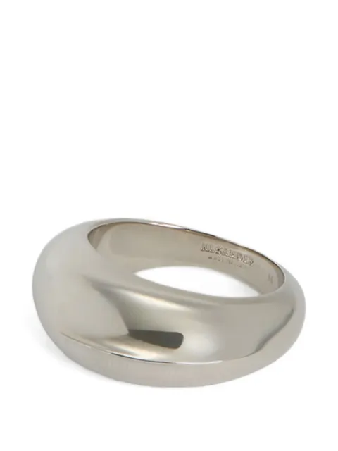 Jil Sander engraved logo brass ring