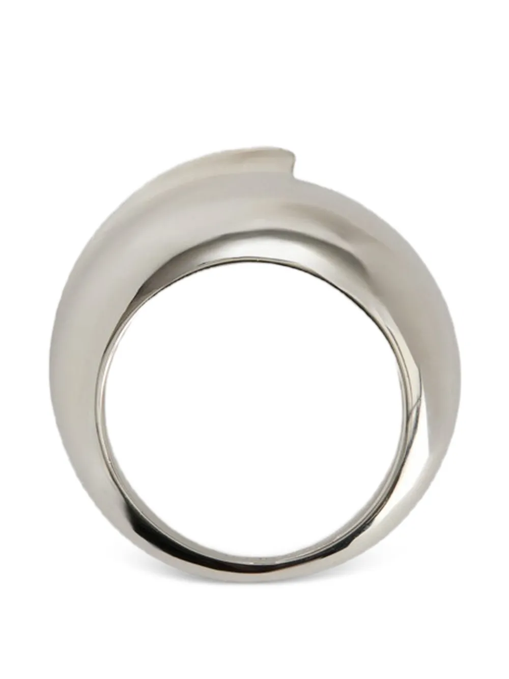  Jil Sander Engraved Logo Brass Ring - Silver 