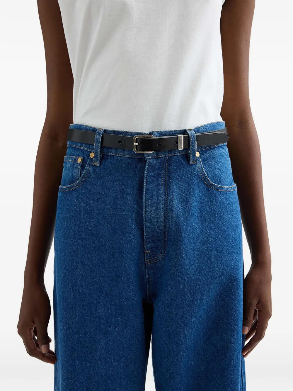 Jil Sander Leren riem Zwart