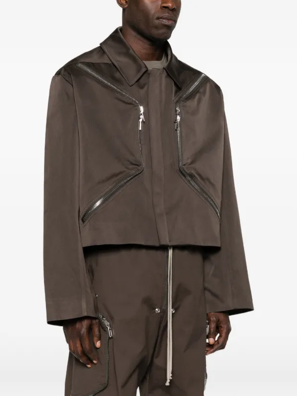 Rick Owens クロップド ジャケット | ブラウン | FARFETCH JP