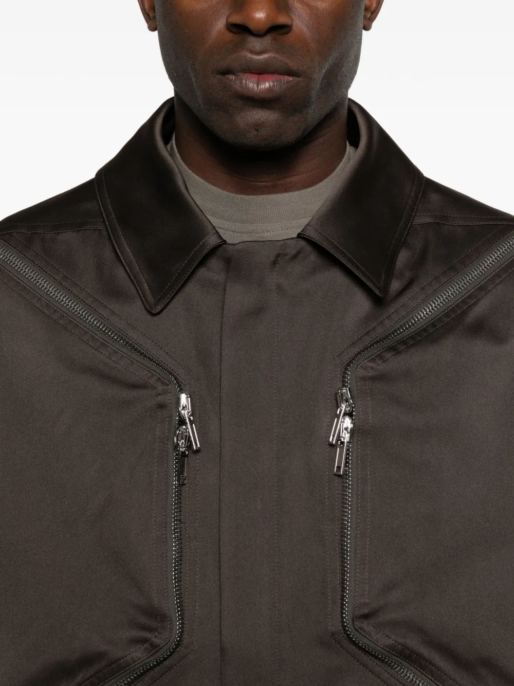 Rick Owens Cropped jack met rits Bruin