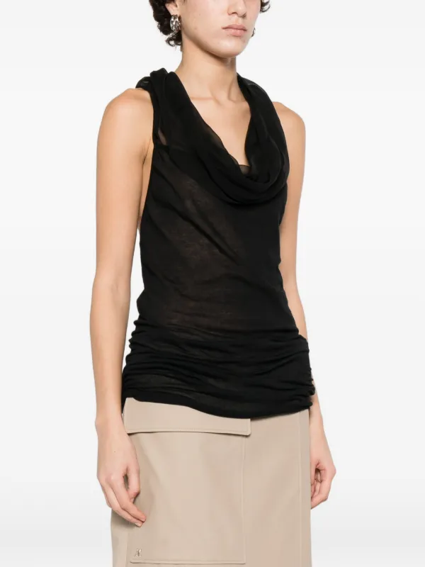 Rick Owens Sunburn Halterneck Tank Top | Black | FARFETCH IN