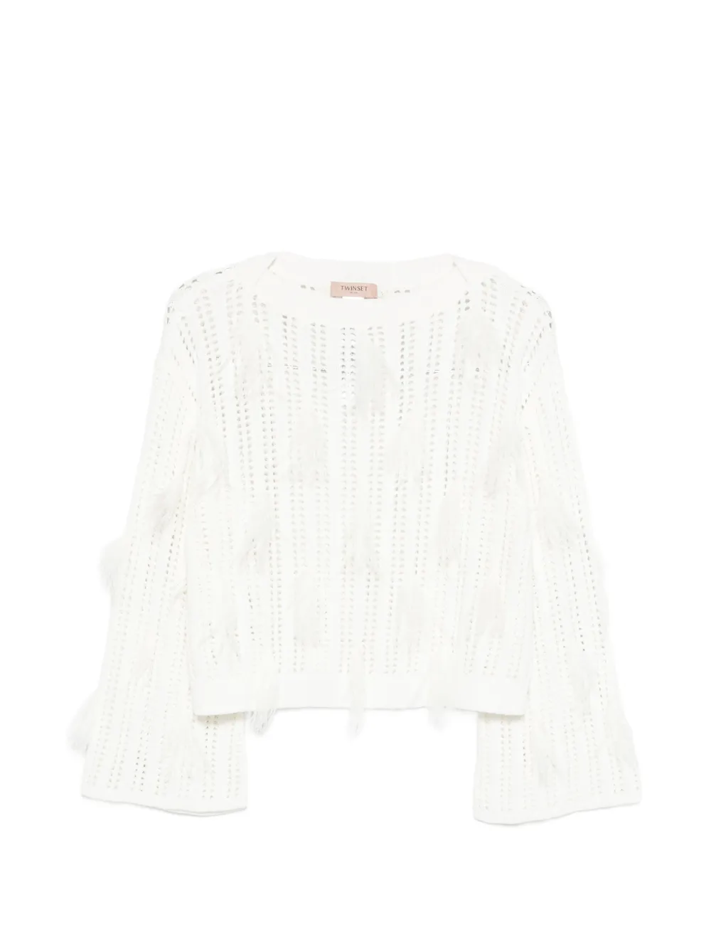 TWINSET fringed sweater - Bianco