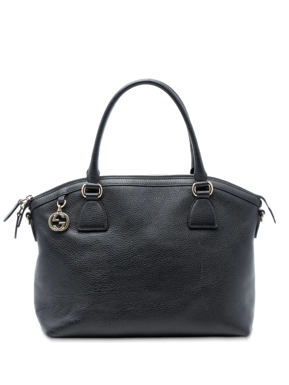 Gucci Pre-Owned 2016-2025 Medium Leather GG Charm Dome satchel - Nero