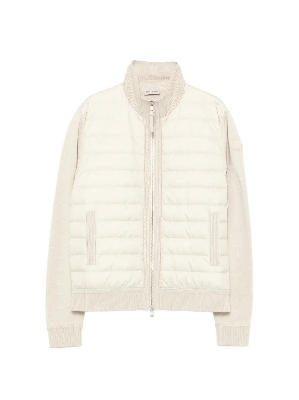 Moncler Padded Wool Zip-up Cardigan In Neutral
