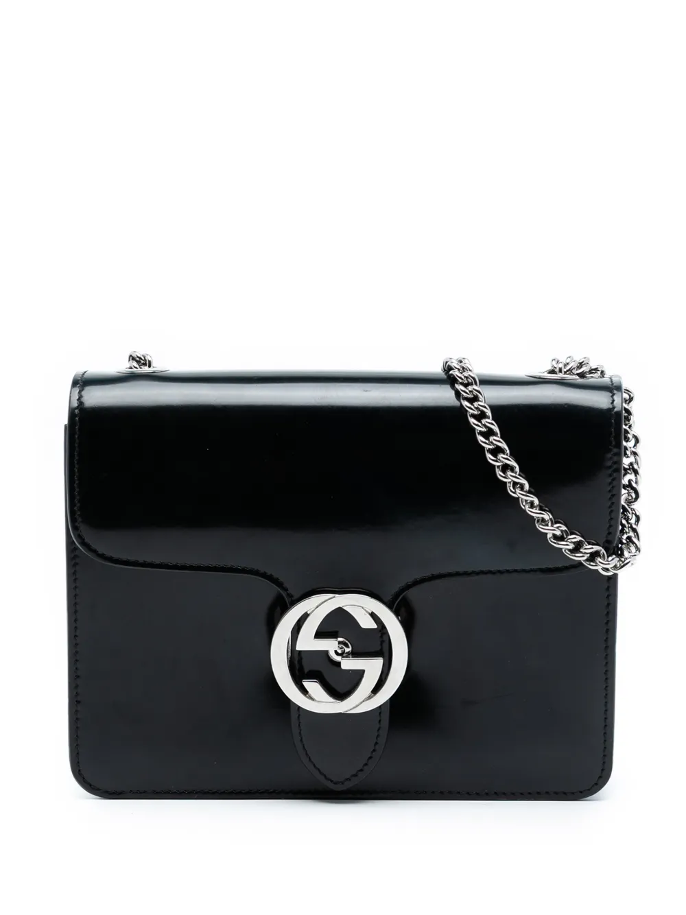 Gucci Pre-Owned 2016-2025 Small Polished Calfskin Interlocking G Dollar crossbody bag - Nero