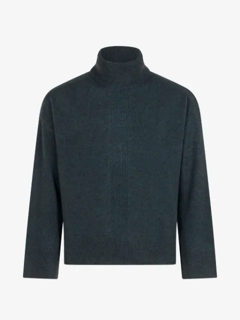 Emporio Armani suéter tejido de canalé con cuello vuelto