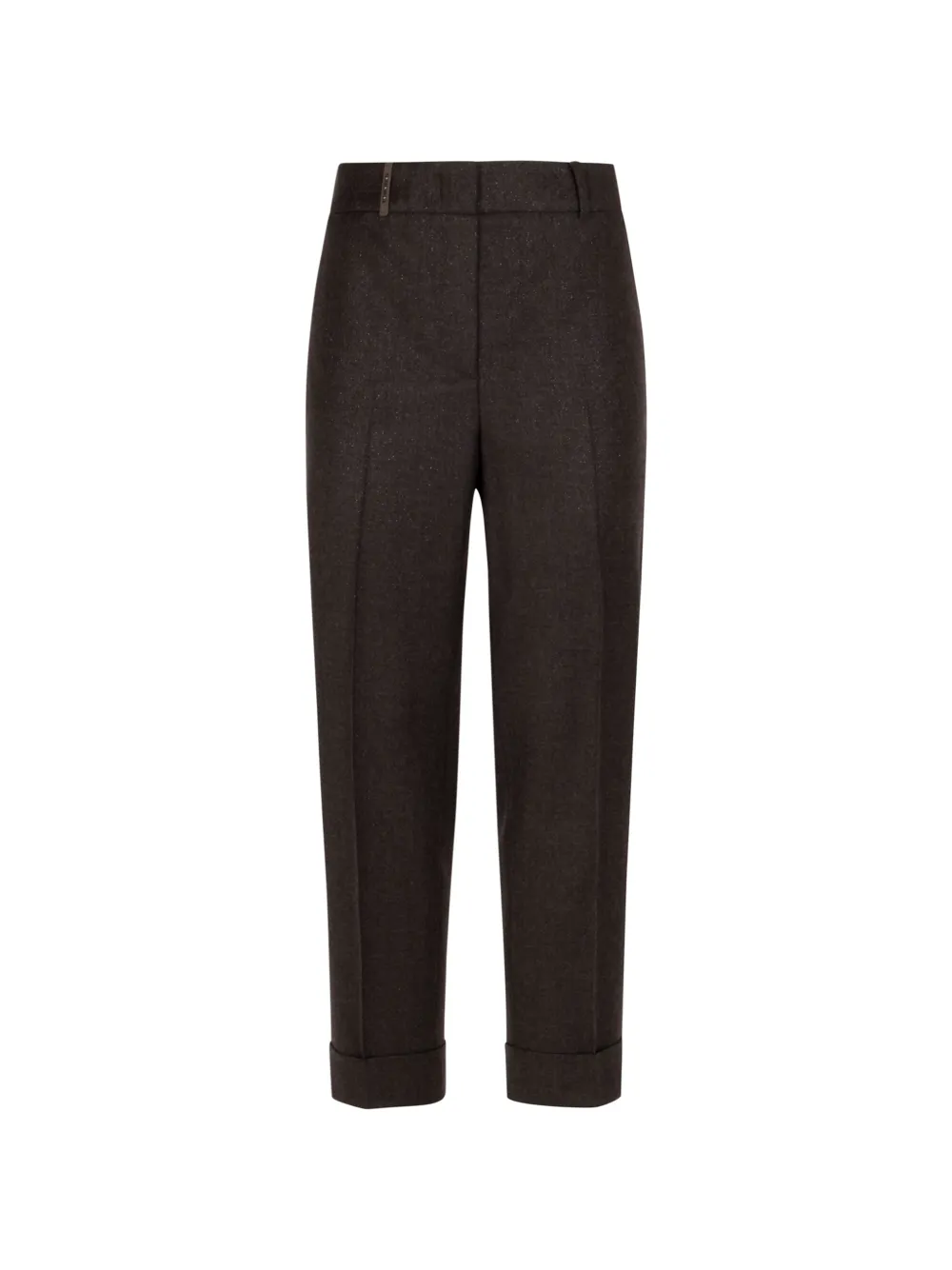 Peserico rhinestone cuff trousers - Marrone