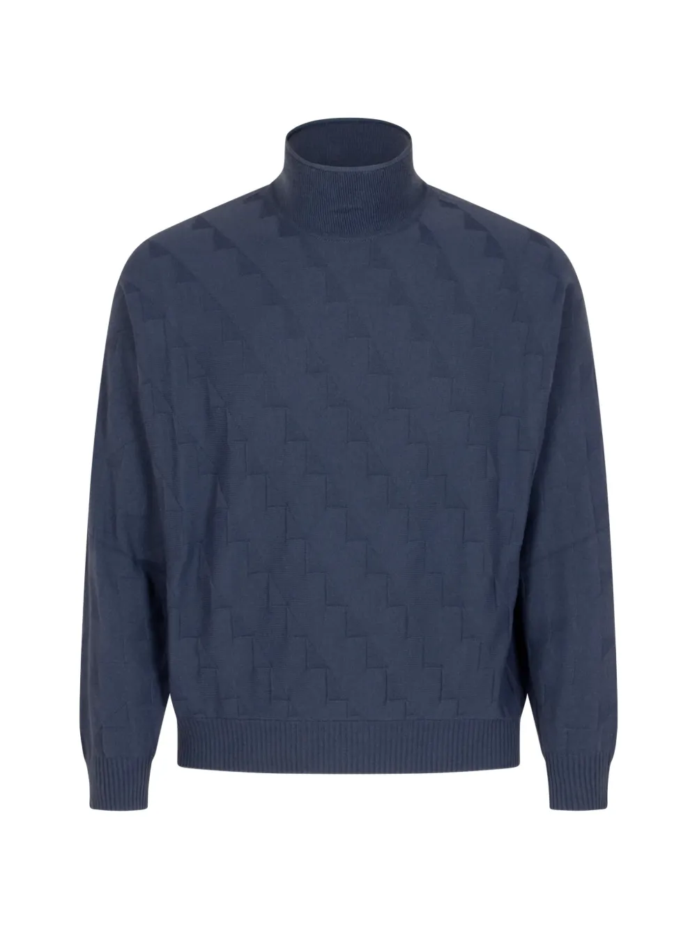 Emporio Armani Icon textured roll-neck sweater - Blu