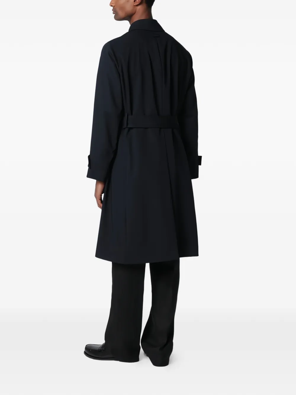  Lardini Belted Trench Coat - Blue 