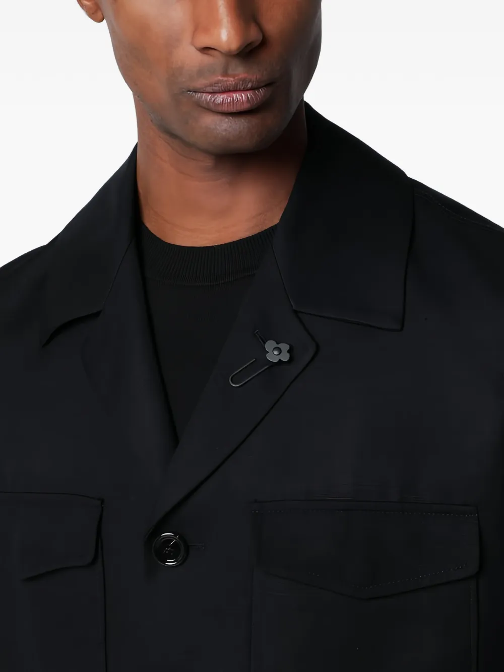 Lardini Shirtjack met klepzak Zwart