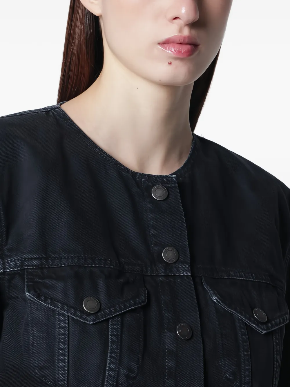 Haikure Shirley Bull 44 cropped jack met knopen Grijs