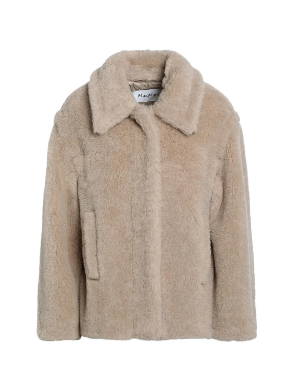 Max Mara shawl-collar faux fur coat - Toni neutri