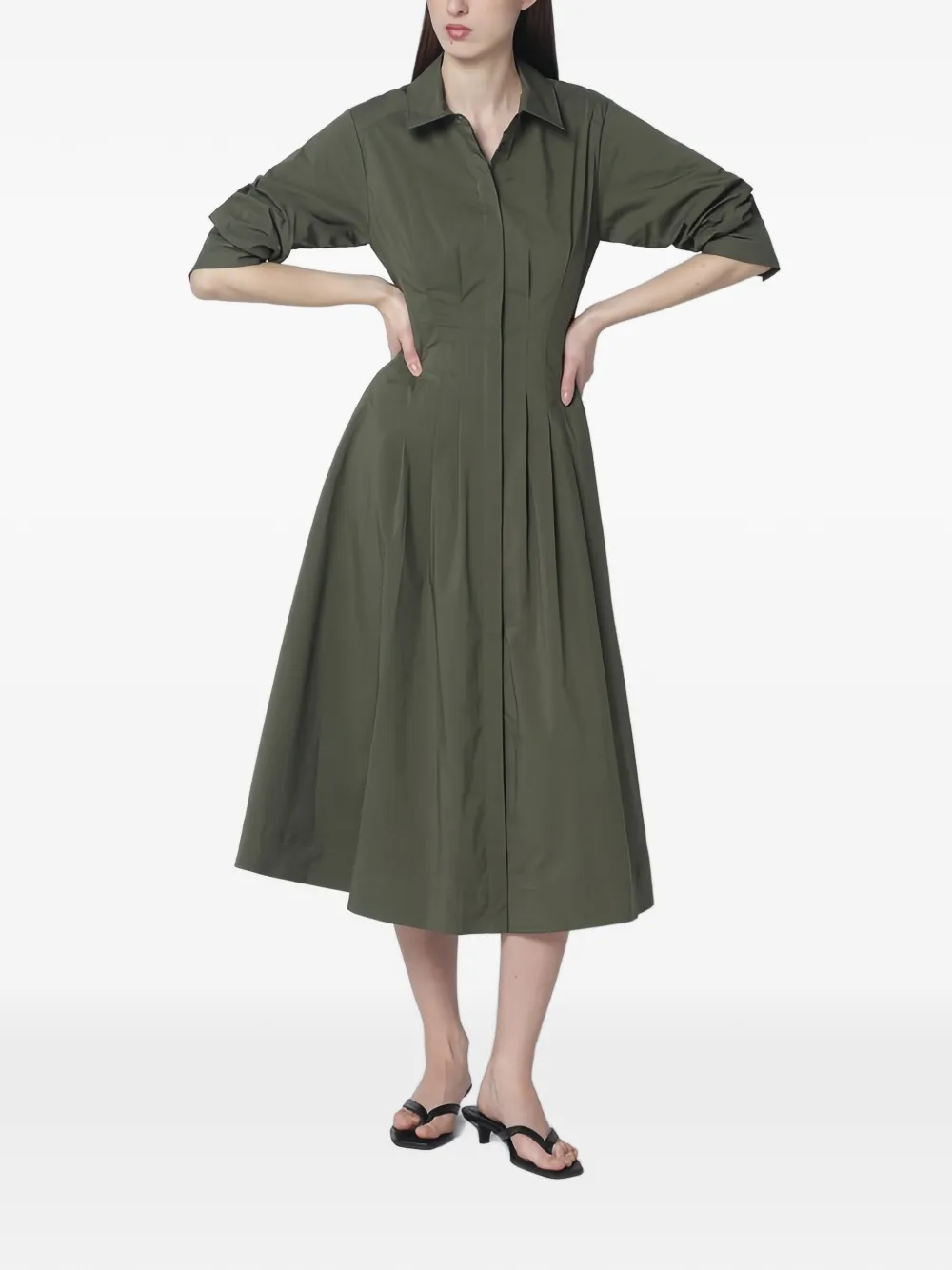 Simkhai Jazz button-closure midi shirt dress - Verde