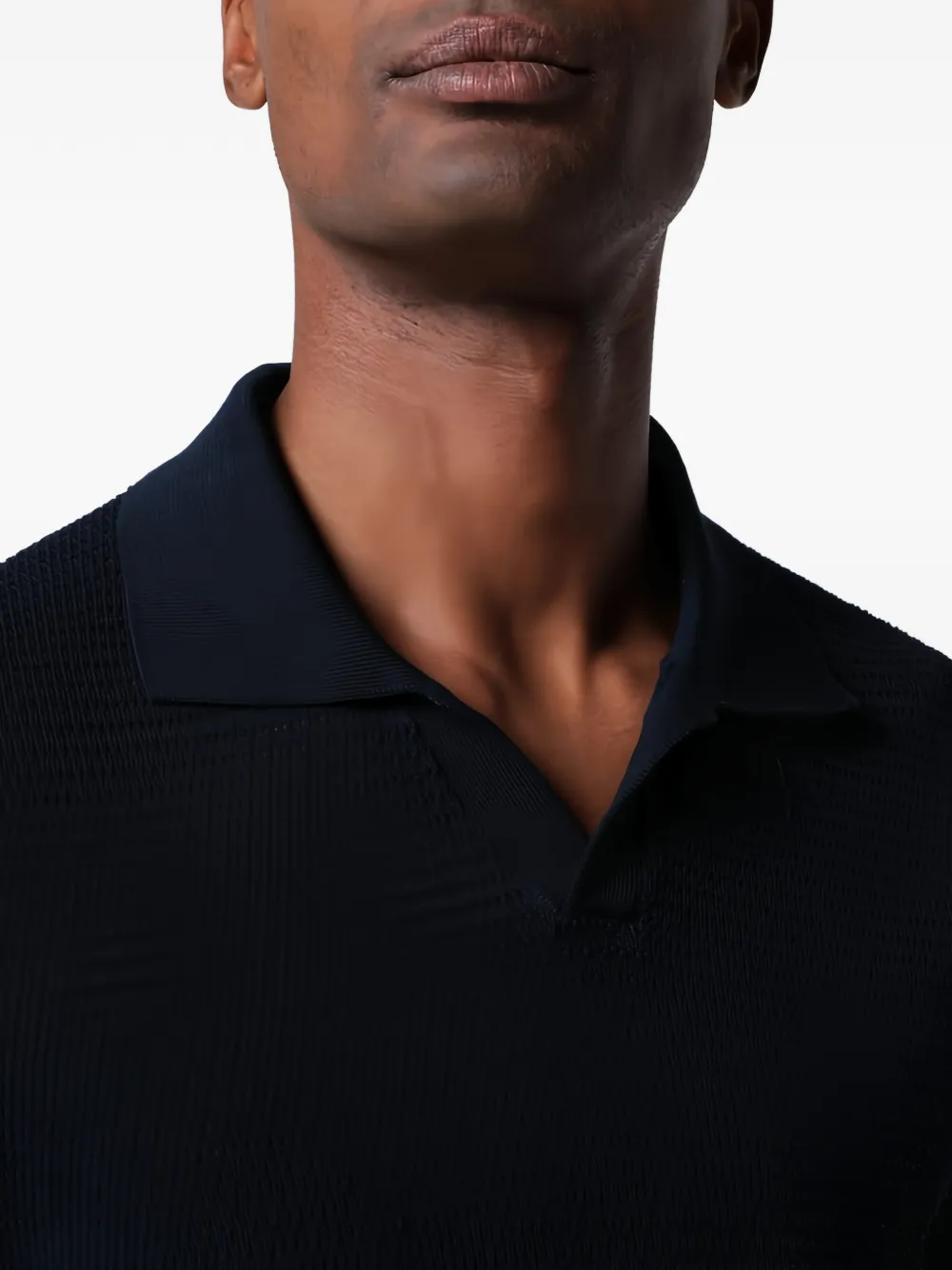 Tagliatore Poloshirt met wafelpatroon Blauw