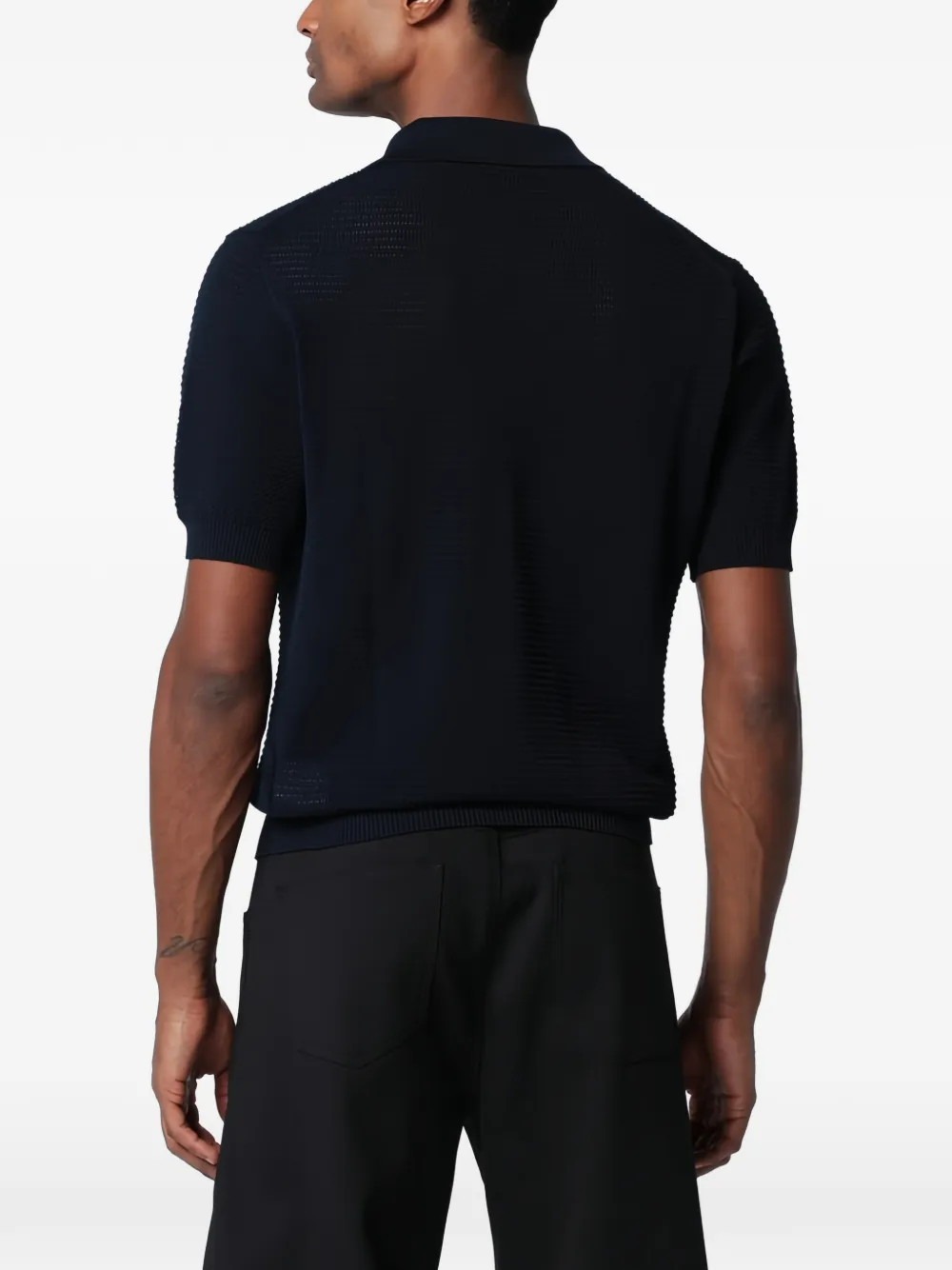 Tagliatore Poloshirt met wafelpatroon Blauw
