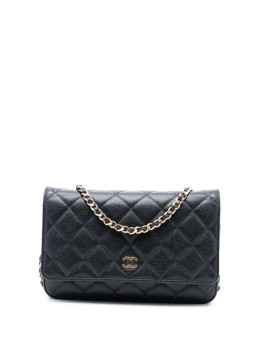 CHANEL Pre-Owned Borsa a tracolla CC in pelle Caviar trapuntata con catena 2020 - Nero