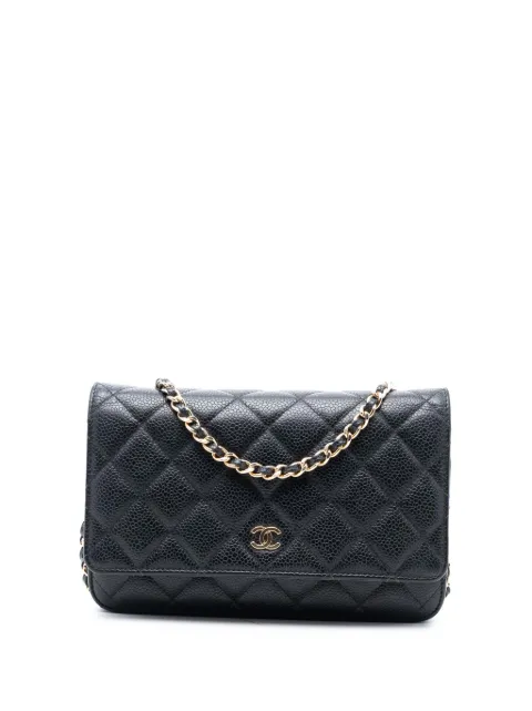 CHANEL Pre-Owned bolsa crossbody CC Quilted Caviar Wallet on Chain 2020