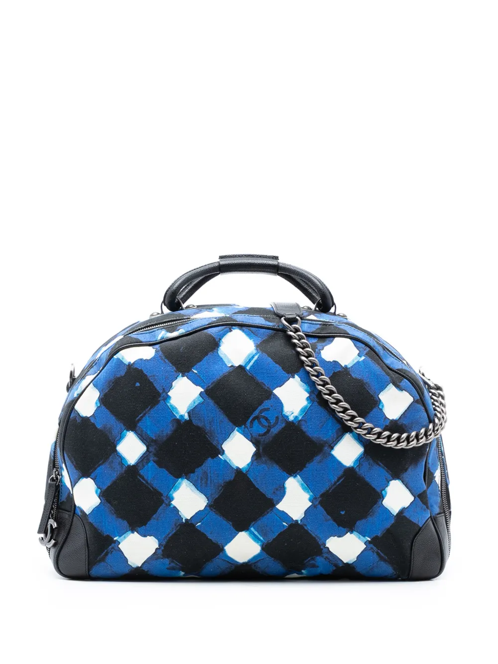 CHANEL Pre-Owned Borsa da viaggio Airlines Round Trip in tela e pelle Caviar con stampa 2016-2017 - Nero