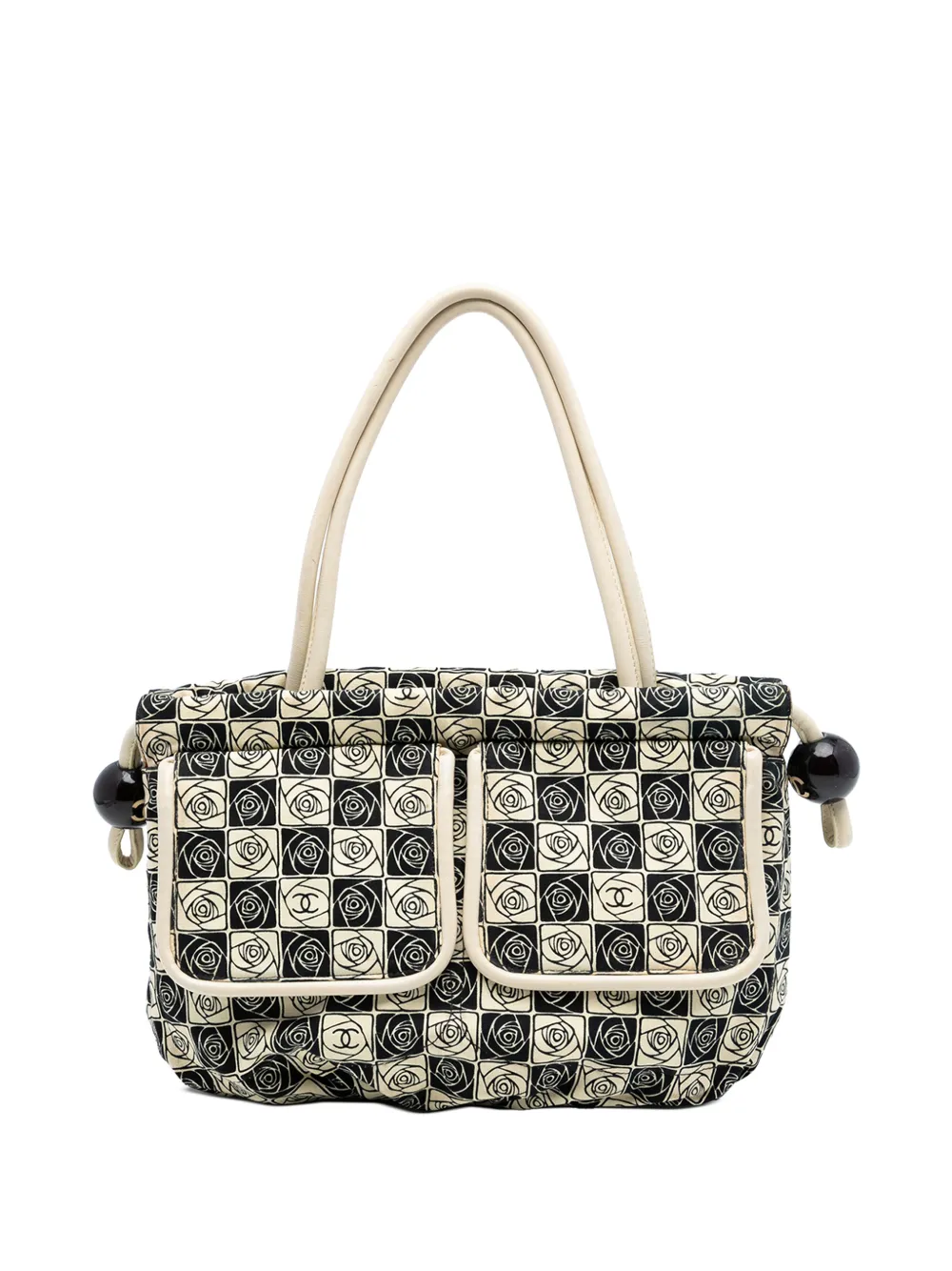 CHANEL Pre-Owned Borsa tote Coco Ball in tela con motivo camelia 2003-2004 - Marrone