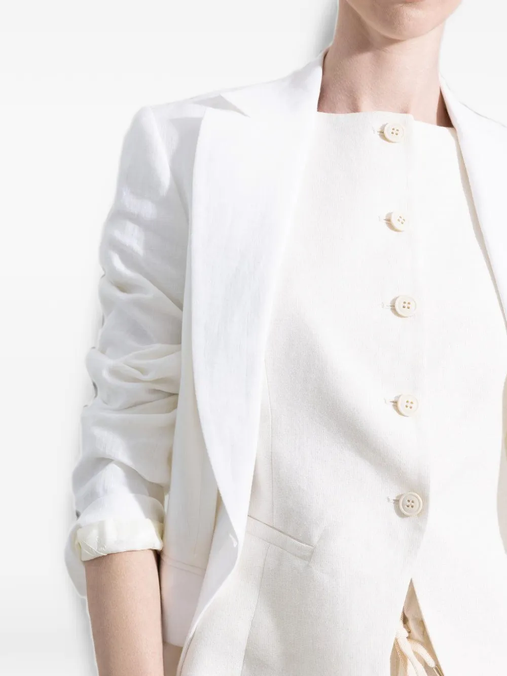 Eleventy Blazer met enkele rij knopen Wit