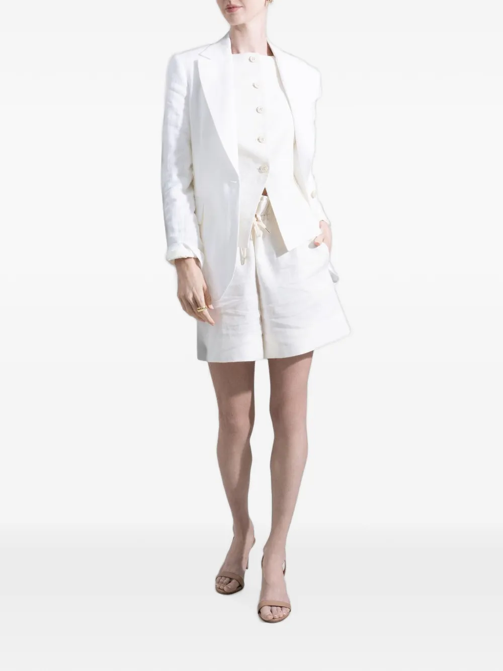 Eleventy Blazer met enkele rij knopen Wit