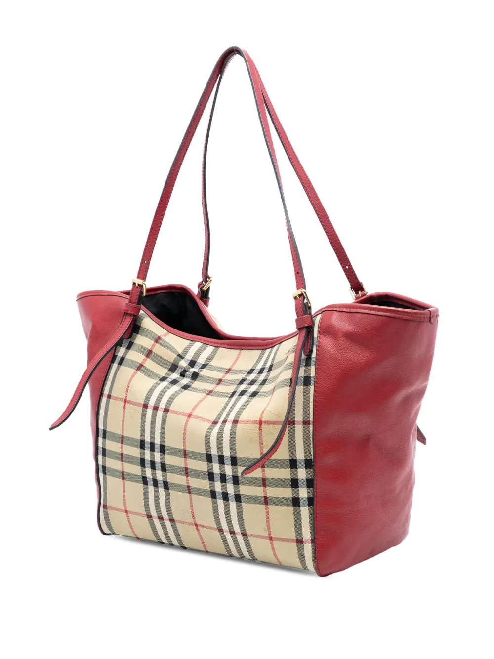  Burberry Pre-owned Bolso Shopper Canterbury De Piel Y Lona Con Motivo Haymarket Check 2000-2017 - Marrón 