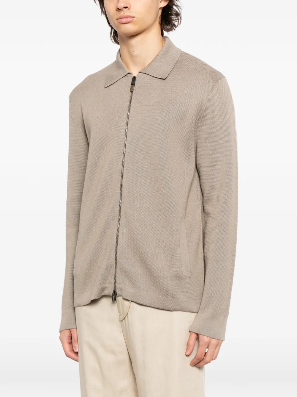  Canali Collared Jacket - Neutrals 