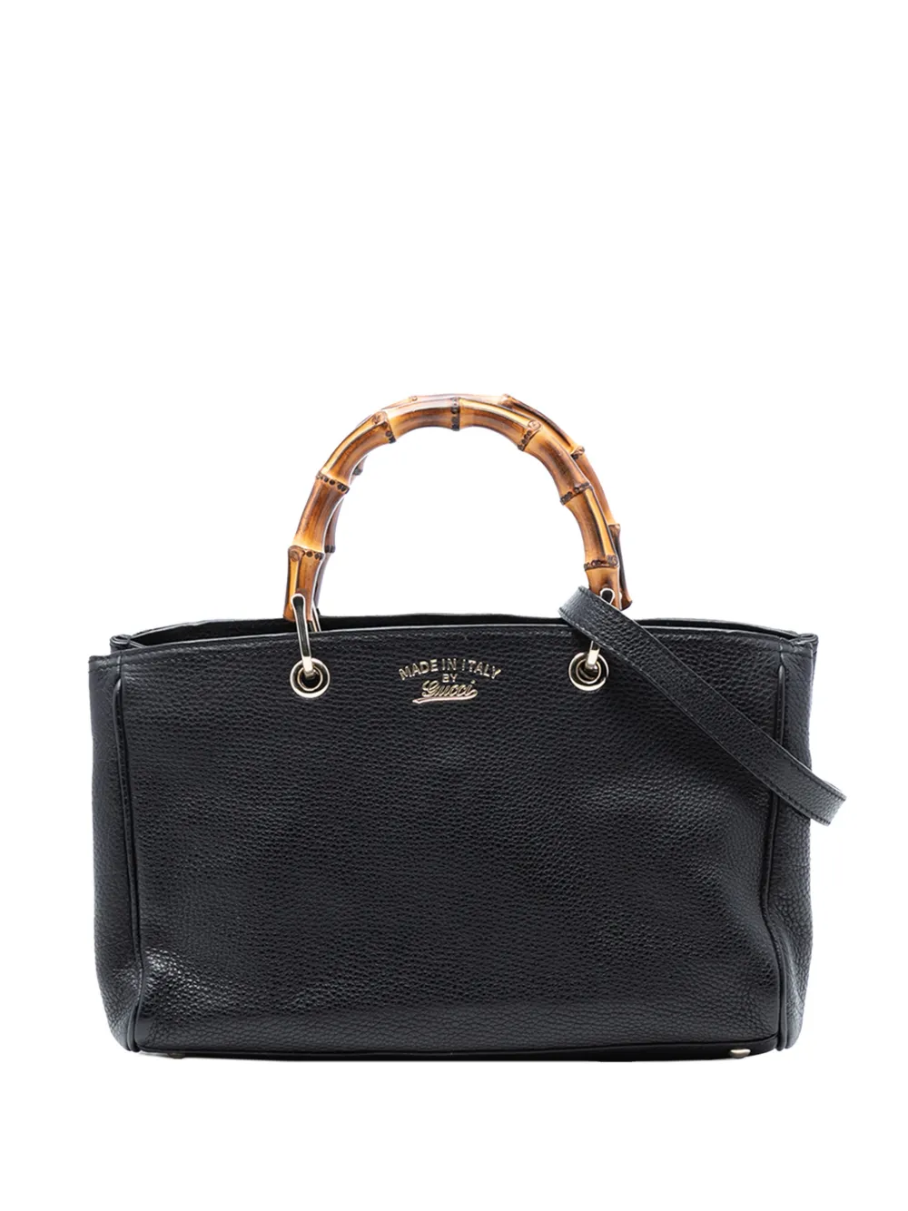 Gucci Pre-Owned 2016-2025 Medium Calfskin Bamboo Shopper satchel - Nero