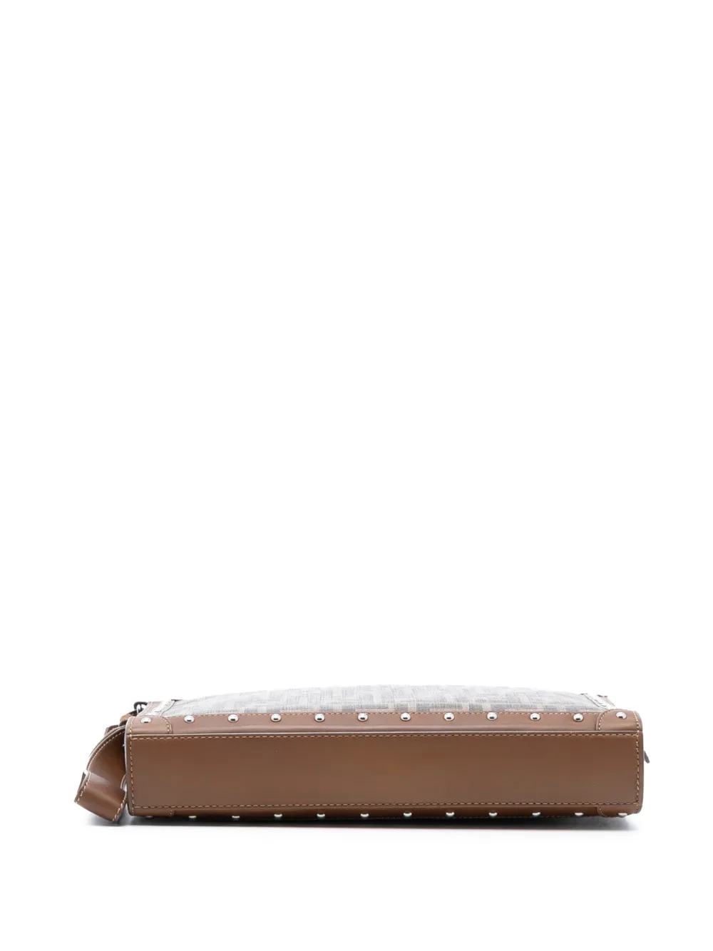 2010-2025 Studded Leather Trimmed Zucca Coated Canvas Clutch Bag