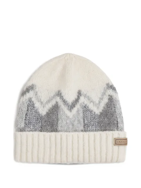 Canali zigzag knit beanie hat