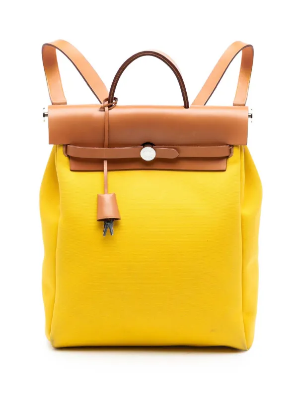 Pre-Loved Hermes Toile Herbag A Dos Zip Retourne Backpack Hermes Military Toile Vache Hunter Herbag a Dos Zip Retourne  main image 2