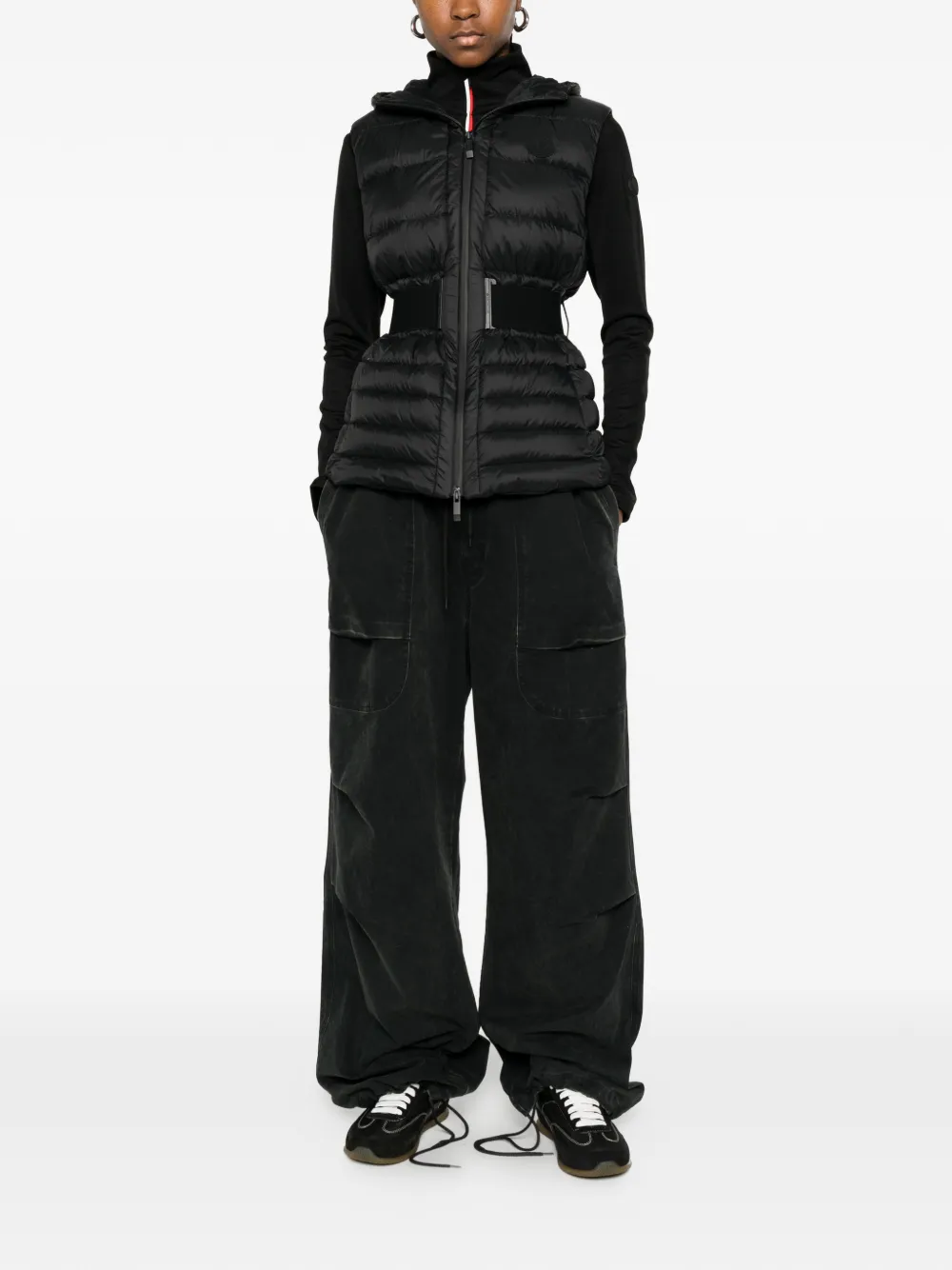  Moncler Hooded Panelled Jacket - Black 