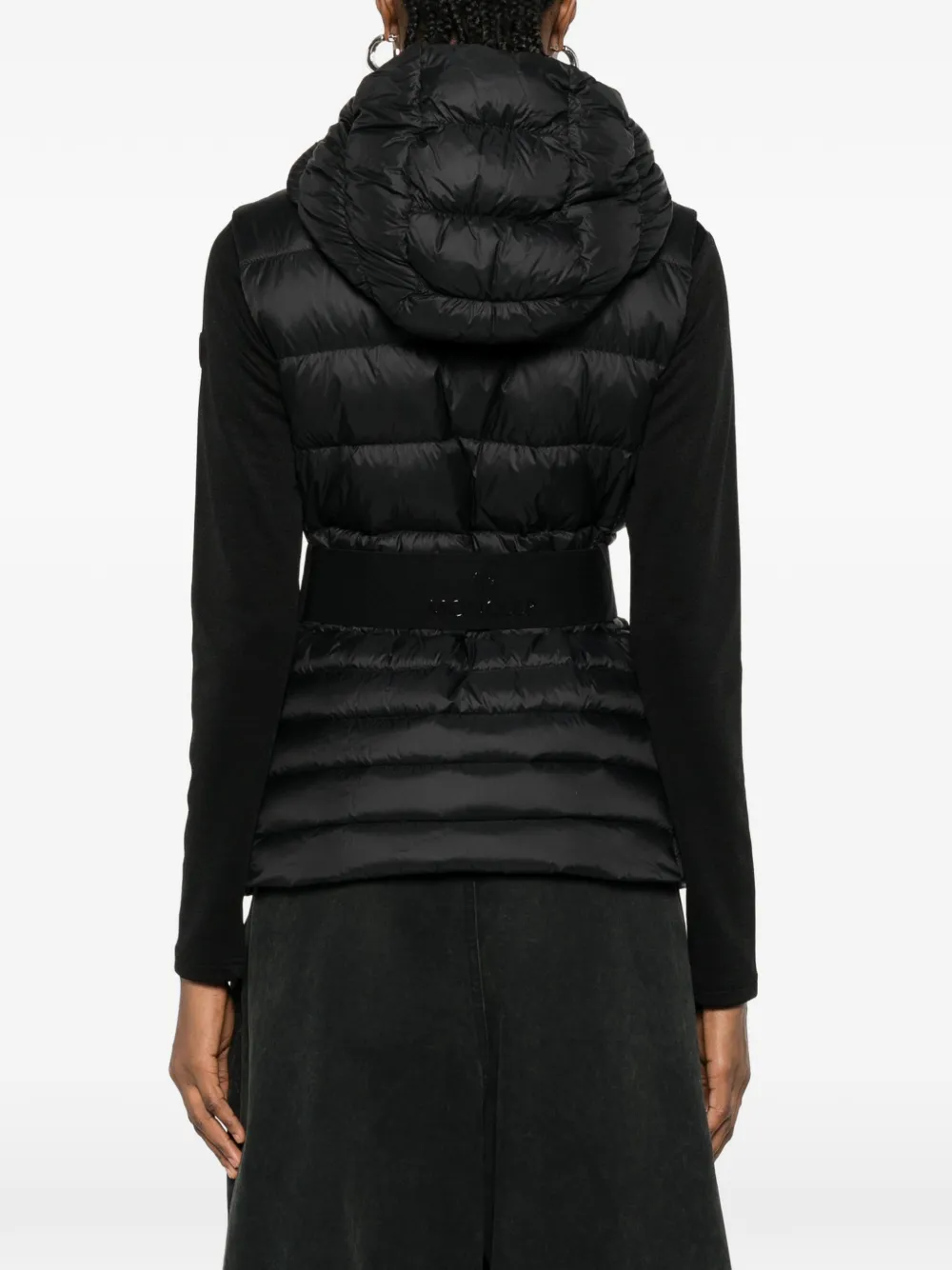Moncler Jack met capuchon en vlakken Zwart
