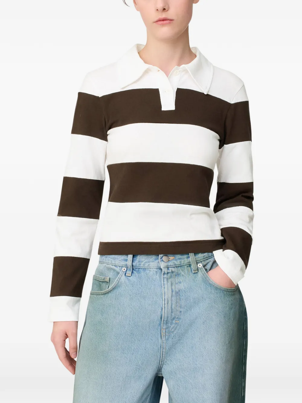  Axel Arigato Karla Striped-pattern Polo Top - White 