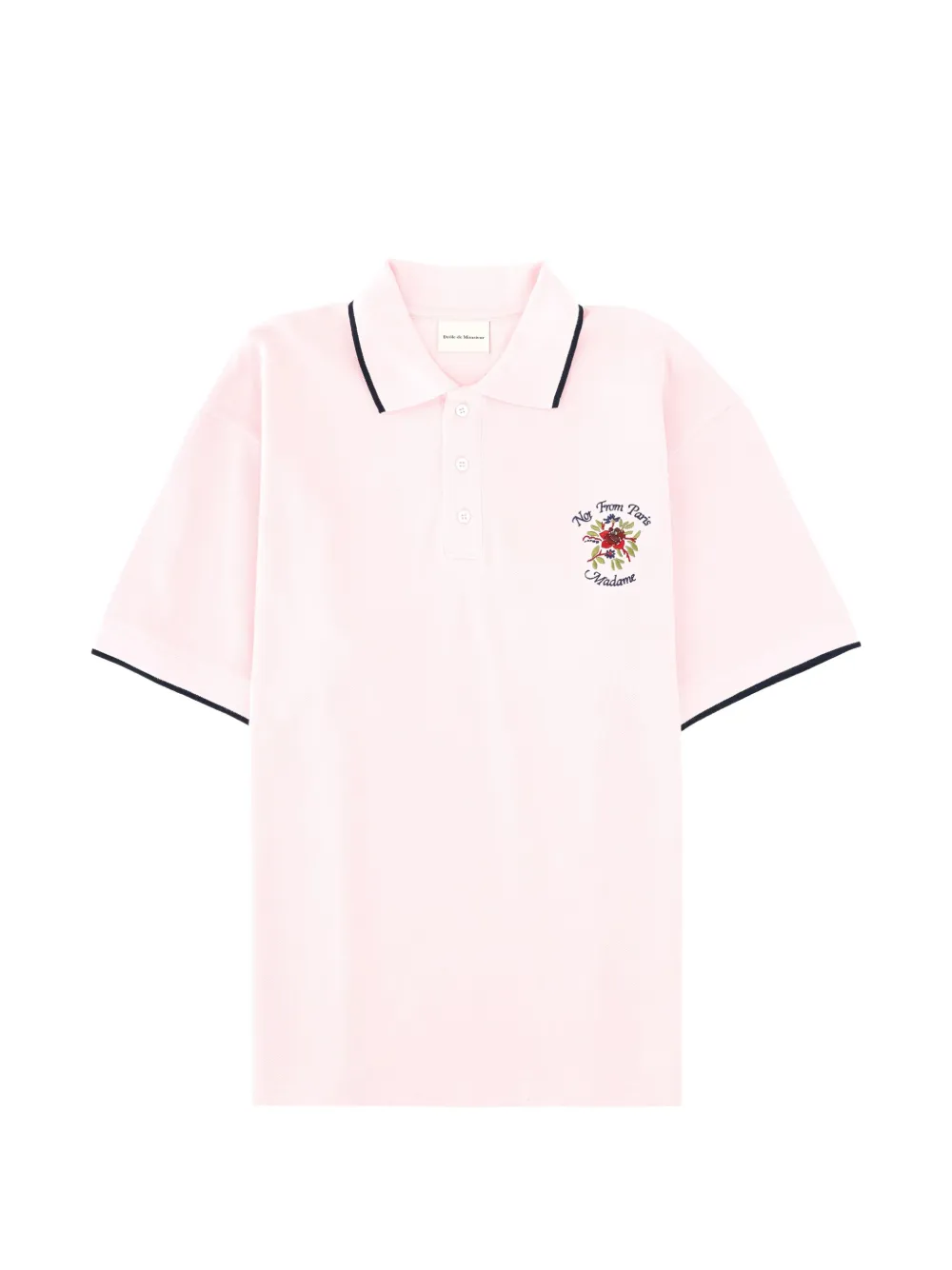 Drôle De Monsieur floral-embroidered polo shirt - Rosa