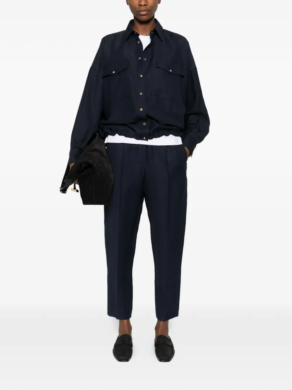  Brunello Cucinelli Elasticated-waistband Trousers - Blue 