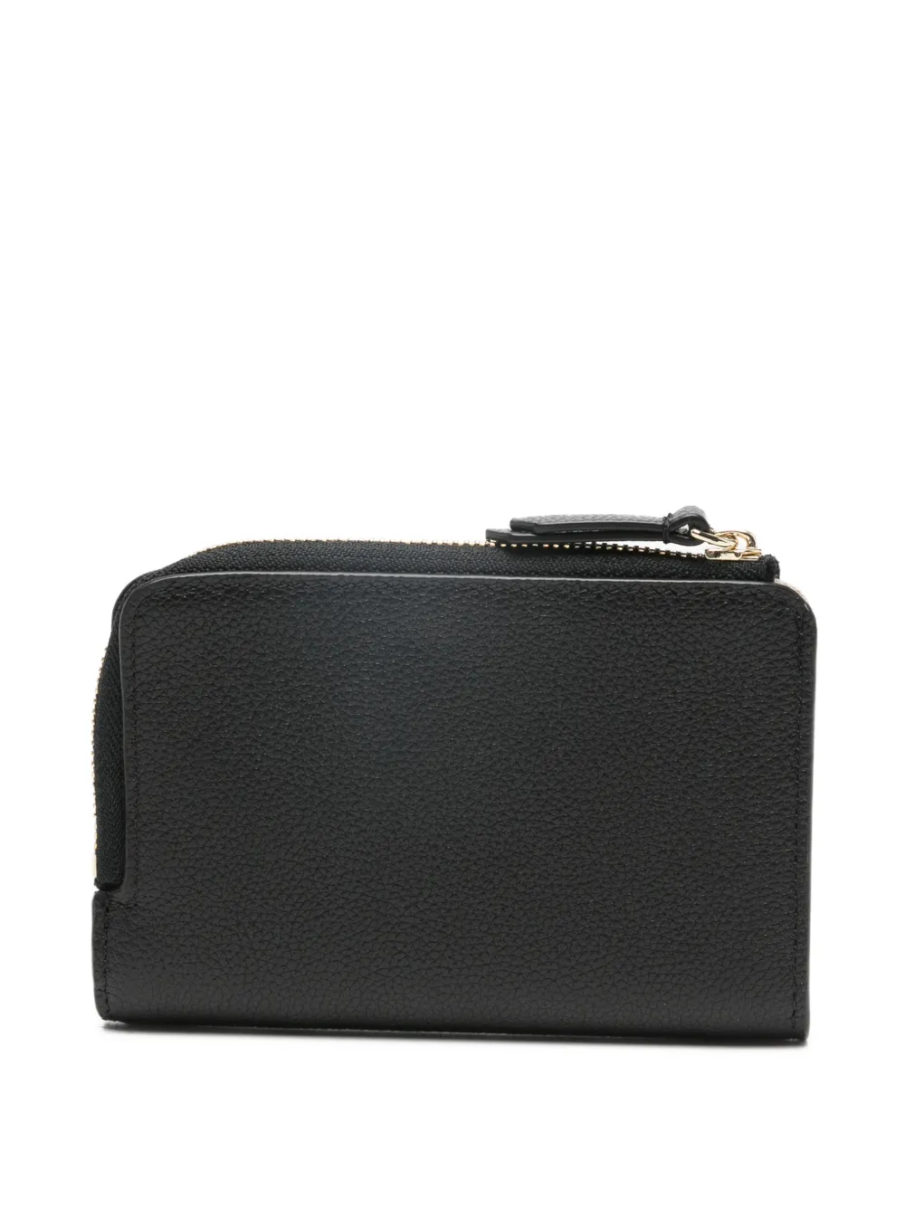 Emporio Armani Leren portemonnee met rits Zwart