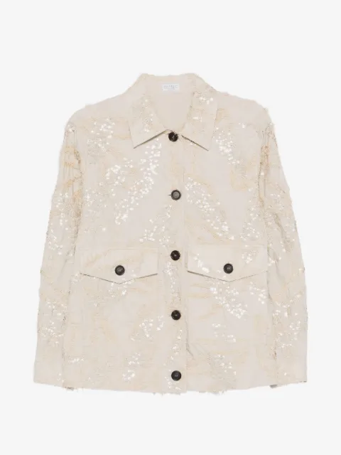 Brunello Cucinelli Paillettenverzierte Jacke mit Vordertaschen
