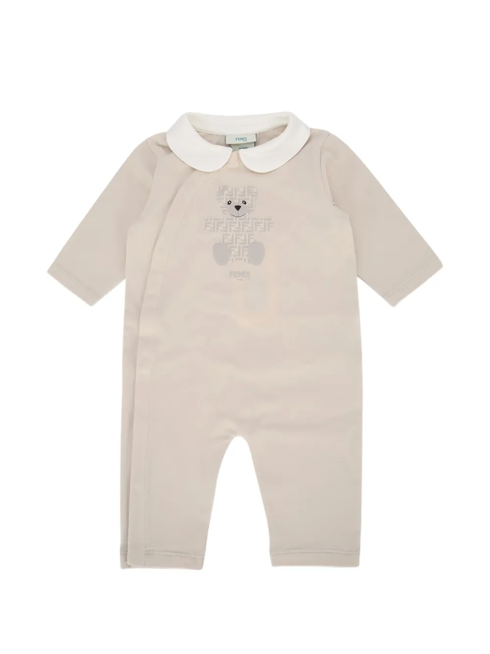 Fendi Kids teddy bear-print babygrow set - Nude