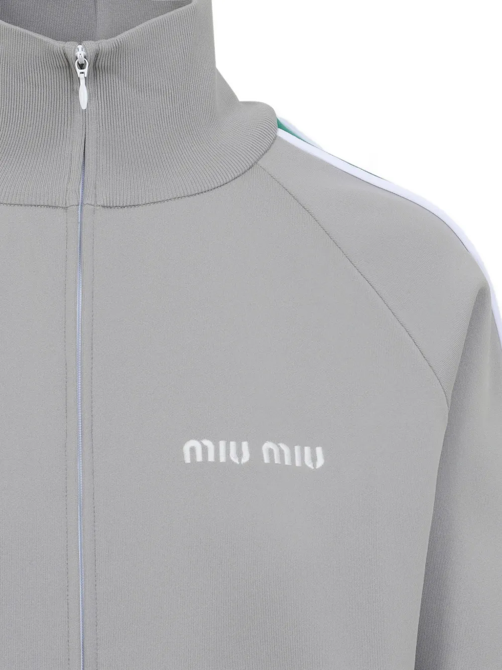  Miu Miu Zip-up Sweatshirt - Grey 