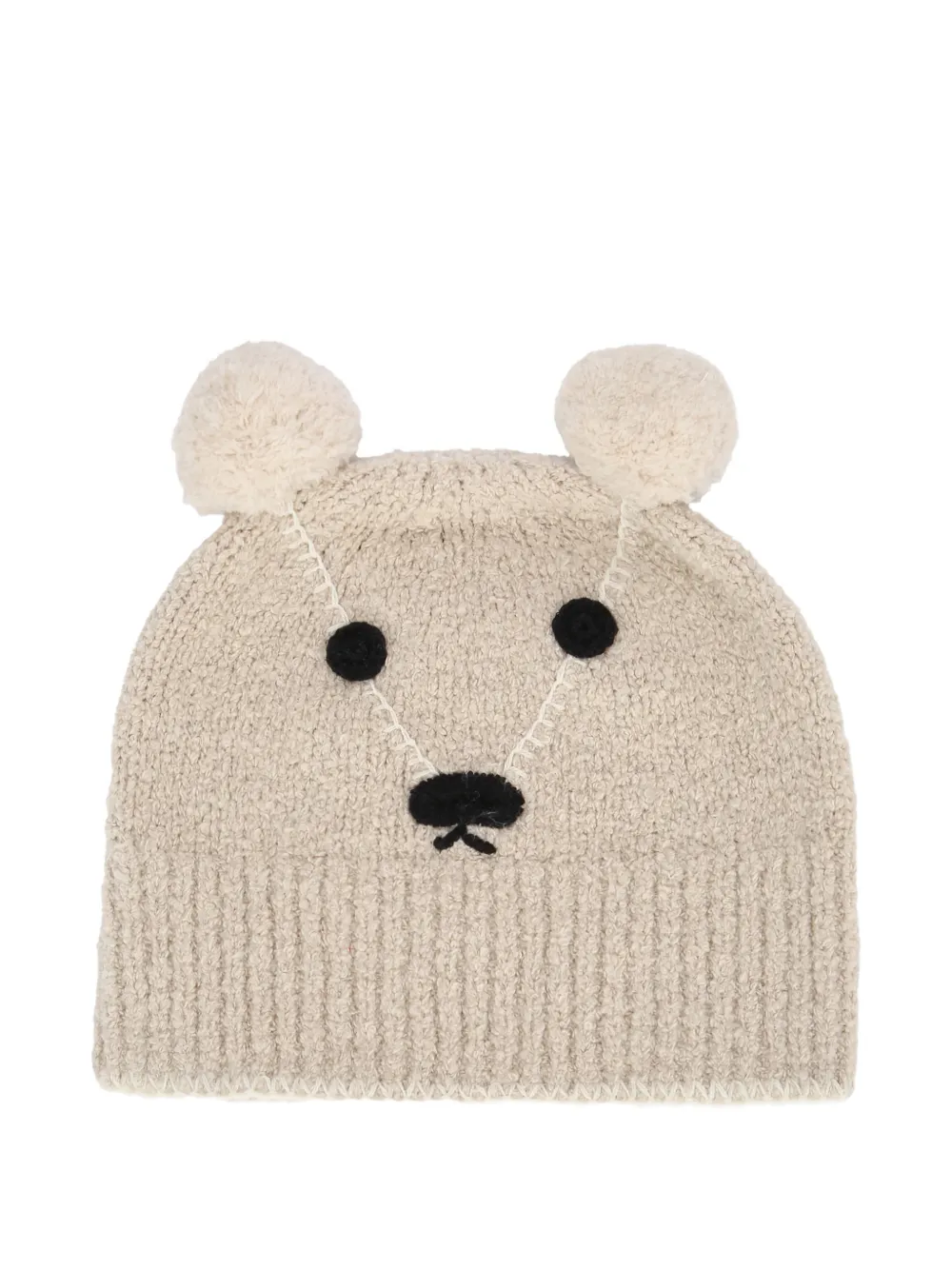 Burberry Kids bear-face knitted hat set - Toni neutri