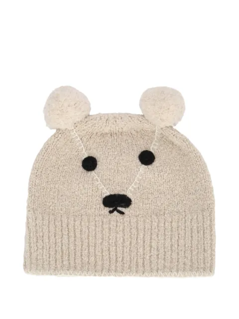 Burberry Kids bear-face knitted hat set