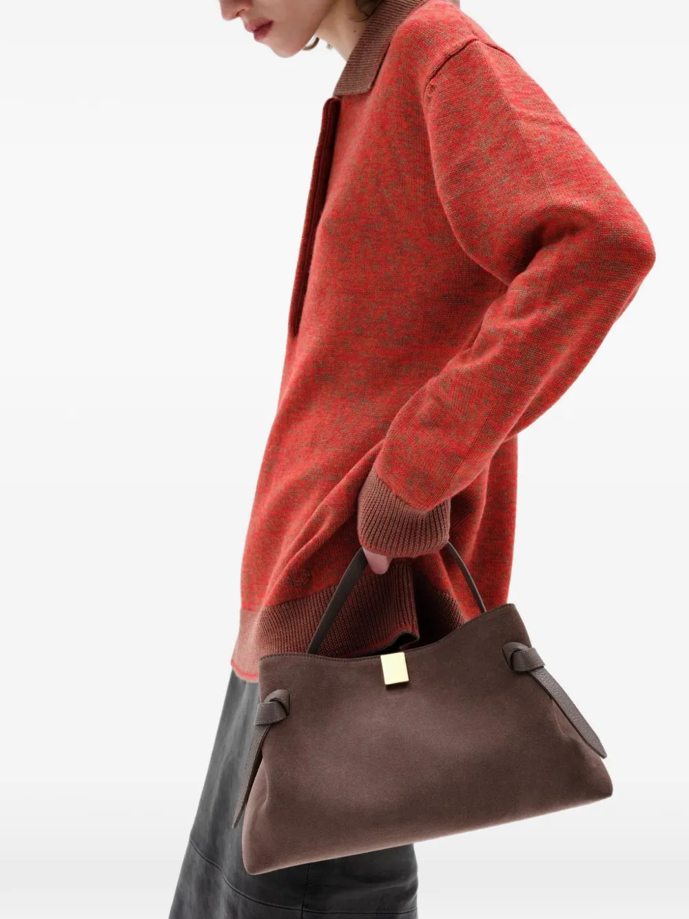 Yuzefi Gyoza suède shopper Bruin