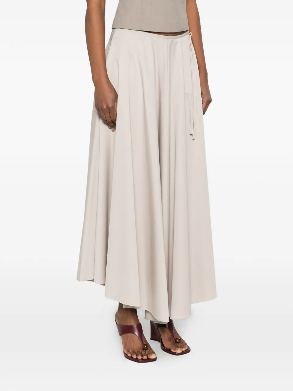  Agnona Buckle-detail Midi Skirt - Neutrals 