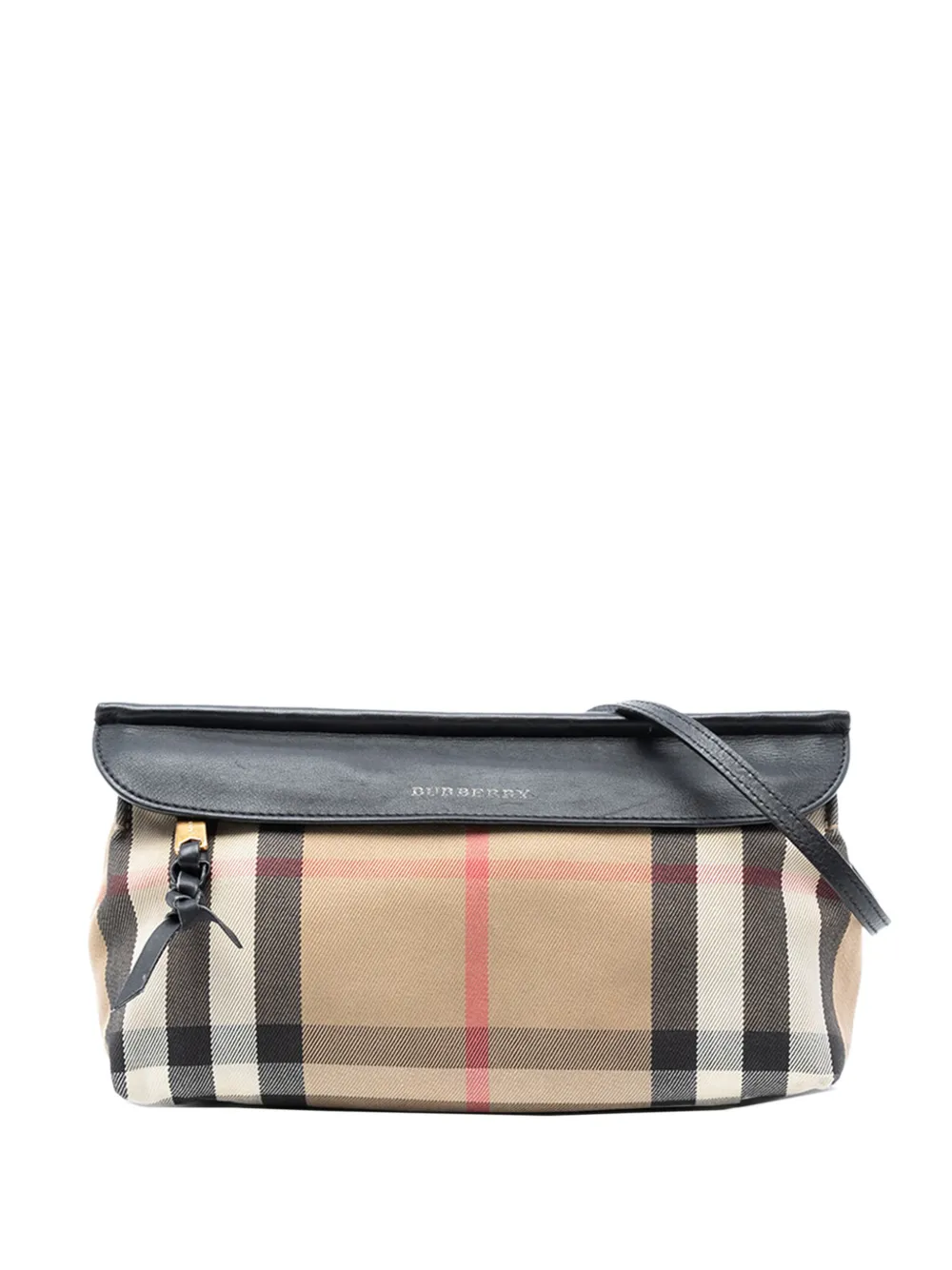 Burberry Pre-Owned Borsa a tracolla in pelle e tela con motivo House Check 2000-2025 - Marrone