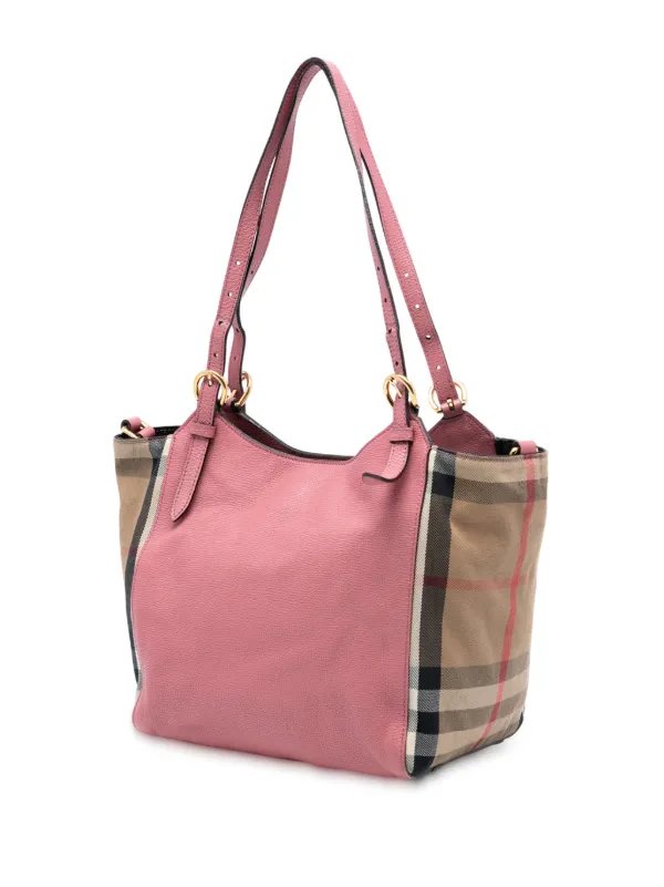 Burberry Pre-Owned 2021-2025 Small Leather And House Check Canvas