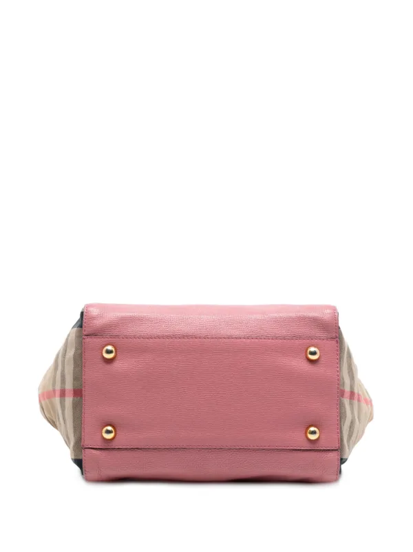 Burberry Pre-Owned 2021-2025 Small Leather And House Check Canvas